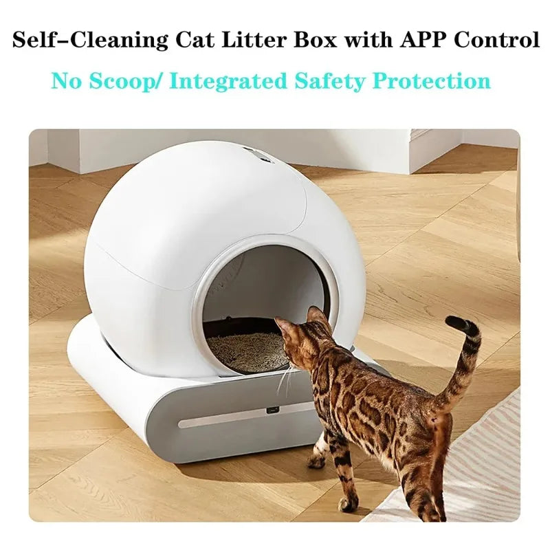 Furvio Shop Tonepie Smart Self-Cleaning Cat Litter Box with 65L capacity, featuring automatic cleaning and modern design.