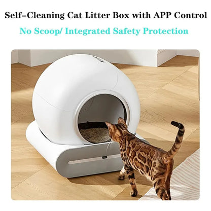 Furvio Shop Tonepie Smart Self-Cleaning Cat Litter Box with 65L capacity, featuring automatic cleaning and modern design.