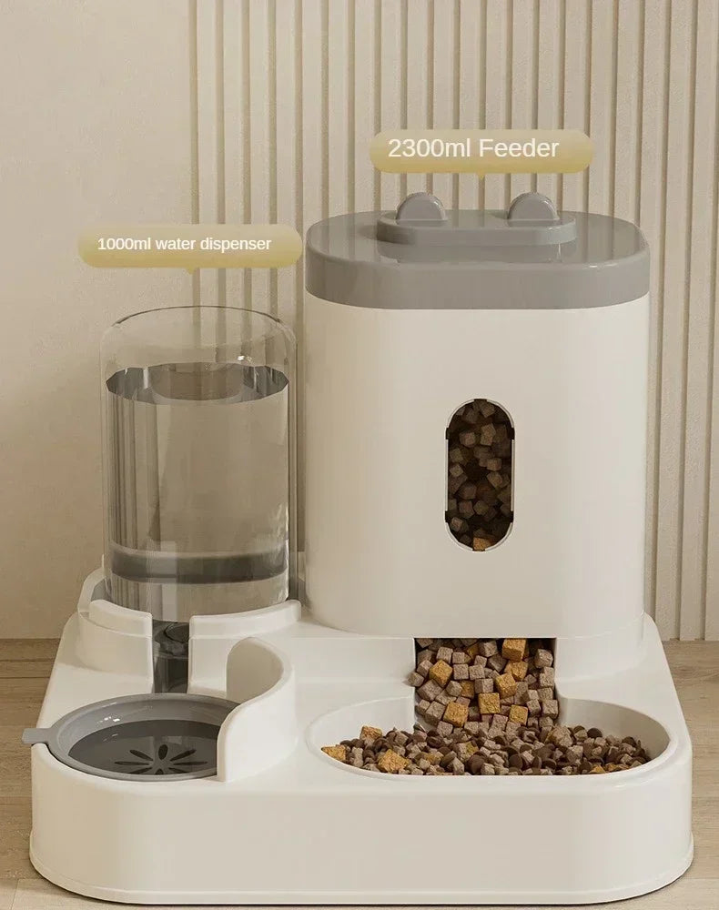 Furvio Shop 2-in-1 automatic pet feeder and water dispenser with transparent food and water containers for pets