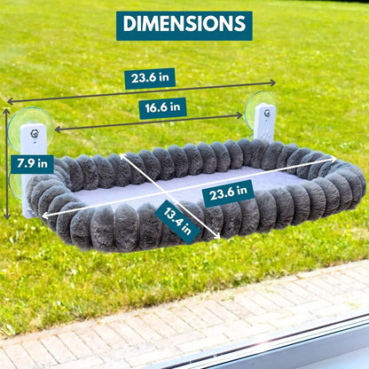 Foldable window cat hammock and sunbed by Furvio Shop, featuring soft fabric and secure mounting for cozy outdoor lounging.