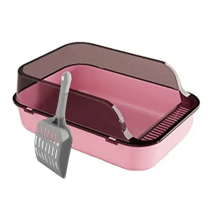Open top splashproof cat litter box by Furvio Shop showing a spacious, easy-to-clean design with high sides to prevent litter scatter.