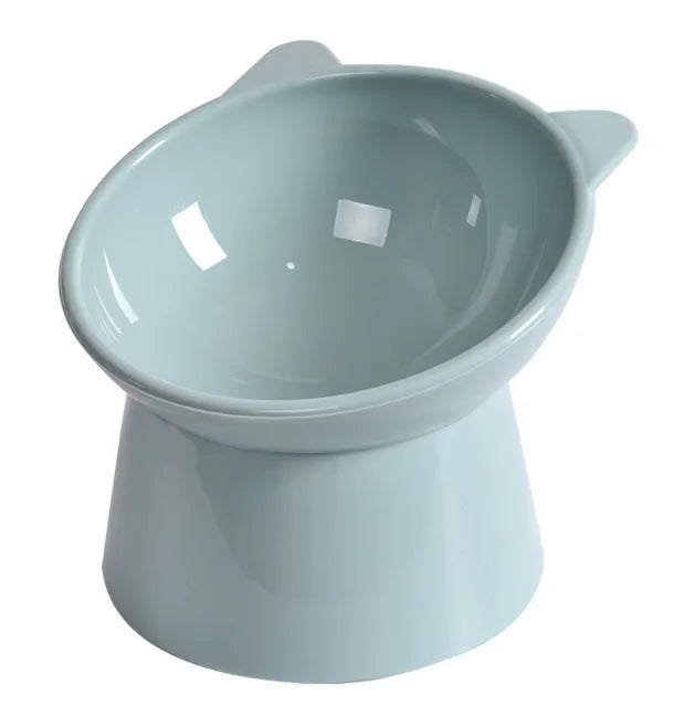 Elevated ergonomic cat ear feeder bowl by Furvio Shop with soft silicone edges and a stable base for comfortable feeding.
