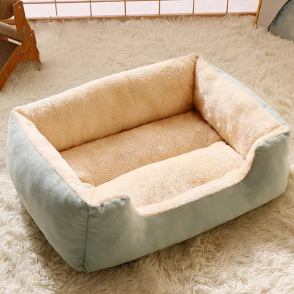 Soft plush pet bed from Furvio Shop featuring a cozy, minimalist design with anti-slip bottom for comfort and safety.