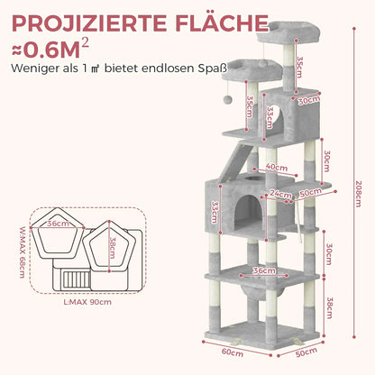 Ultimate XXL Cat Tree Tower - 208cm | FurvioShop