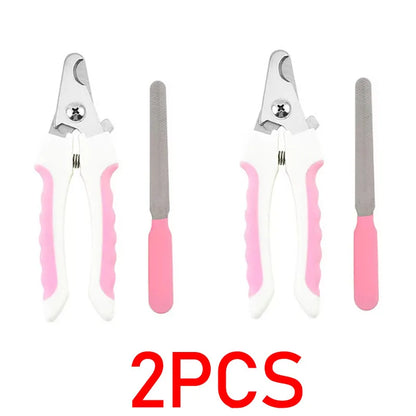 Furvio Shop professional pet nail clippers and file set with ergonomic handles and metal grooming tools for pets.