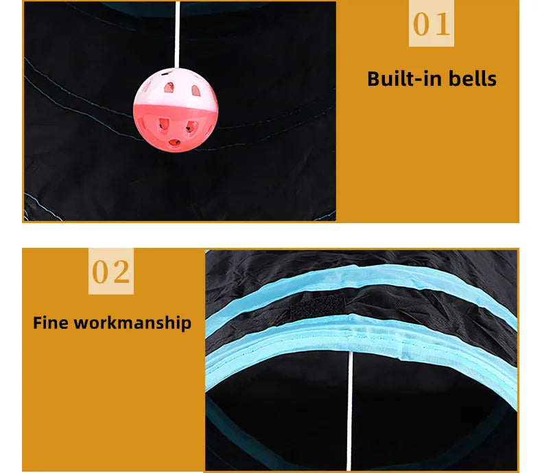 Foldable Crinkle Cat Play Tunnel | FurvioShop