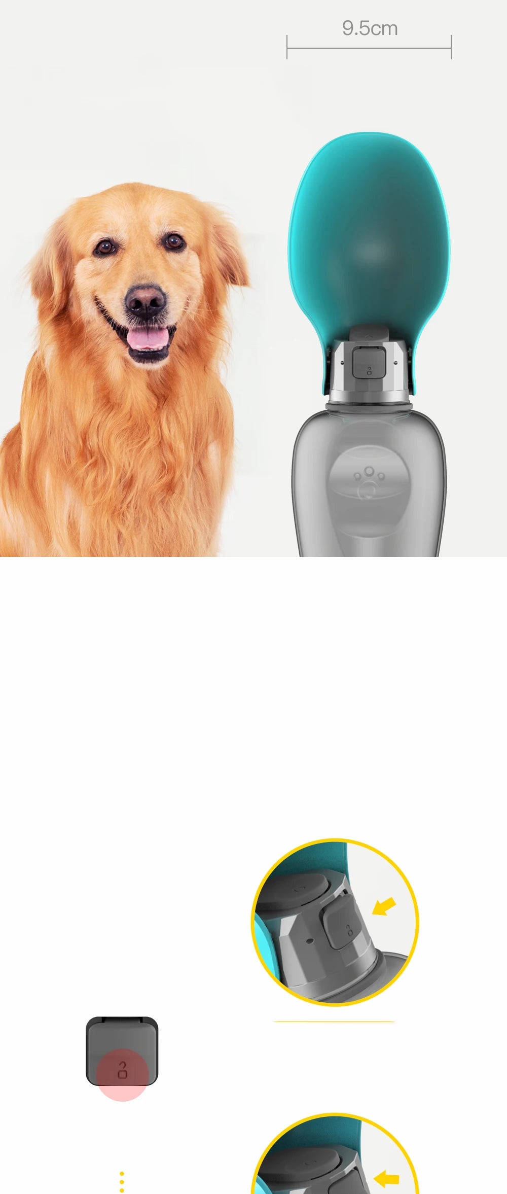 800ml Foldable Large Dog Water Bottle | FurvioShop