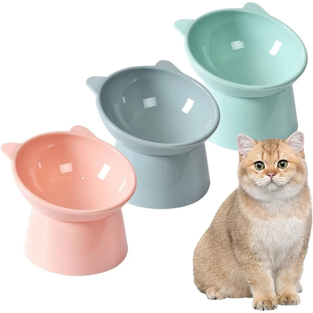Ergonomic elevated cat-ear feeder bowl by Furvio Shop, designed for comfortable feeding with a playful cat-ear shape.