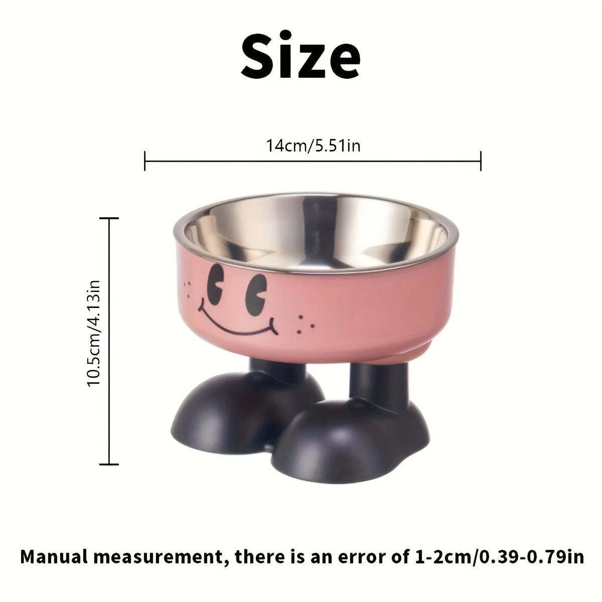 Furvio Shop Smiley Footed Elevated Pet Bowl with playful smiley design and sturdy stand for comfortable pet feeding.