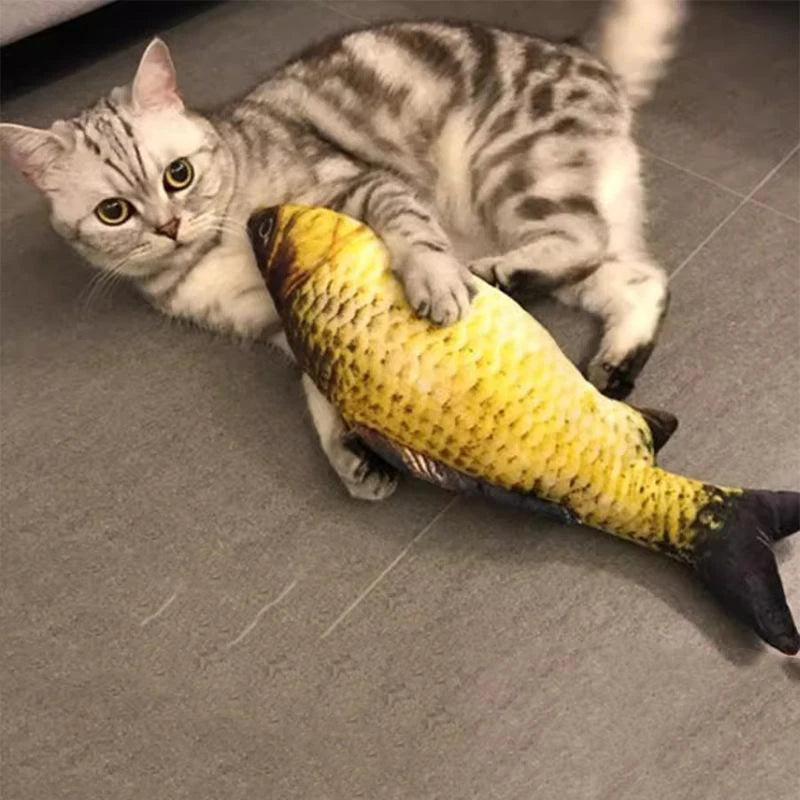 Realistic plush fish toy from Furvio Shop featuring detailed fins, lifelike scales, and soft fabric for cuddling and play.