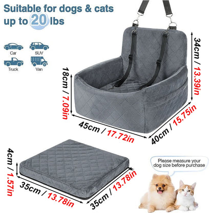 Safe & Cozy Dog Car Seat Booster Bed | FurvioShop