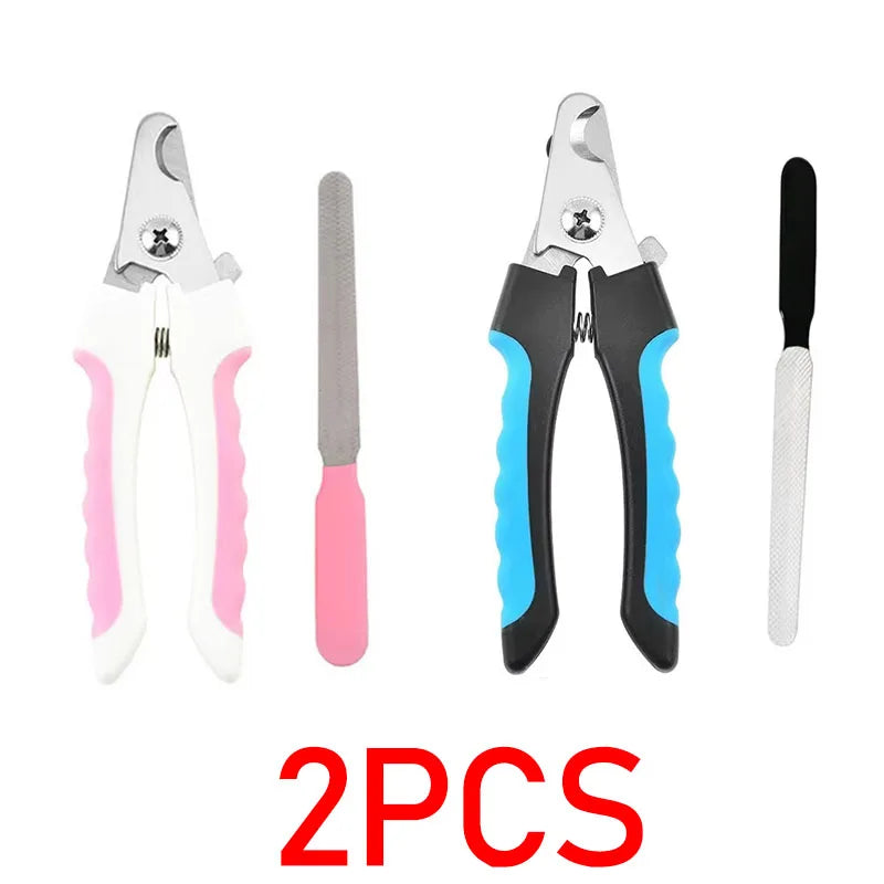 Furvio Shop professional pet nail clippers and file set with ergonomic handles and sharpening blades for grooming pets.